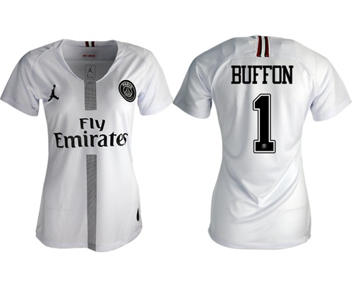 Women's Jordan Paris Saint-Germain #1 Buffon Away Soccer Club Jersey
